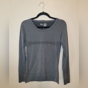ZYIA Long Sleeve Seamless Performance Top Medium Charcoal